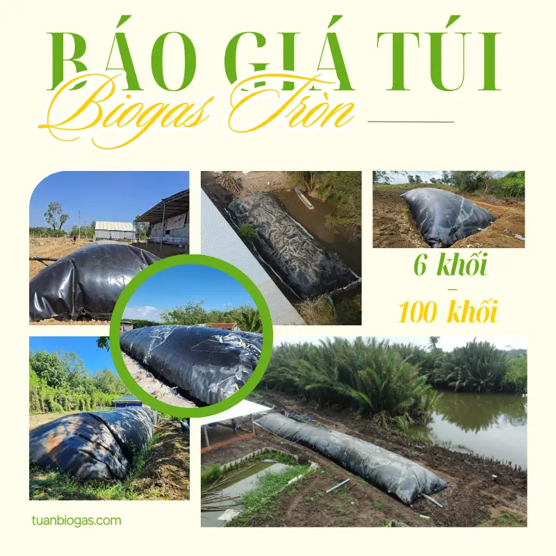 BÁO GIÁ TÚI BIOGAS TRÒN 6 KHỐI - 100 KHỐI | MIỄN PHÍ VẬN CHUYỂN TOÀN QUỐC