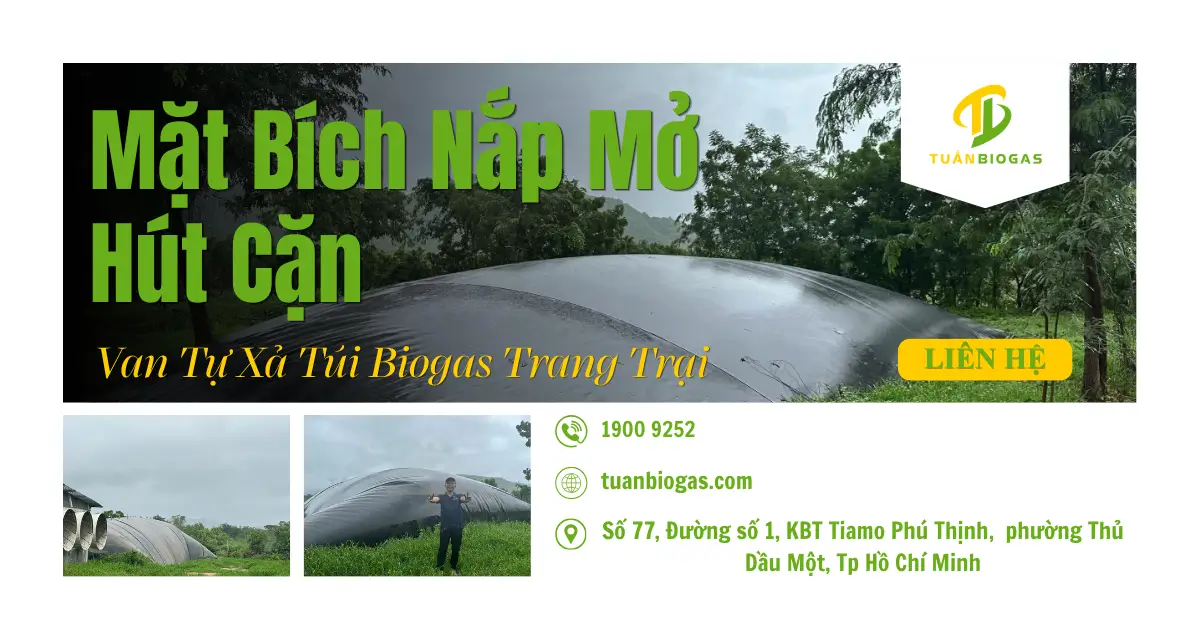 Mặt Bích Nắp Mở Hút Cặn & Hệ Thống Van Tự Xả: Bộ Đôi Kỹ Thuật Đột Phá Cho Túi Biogas Trang Trại