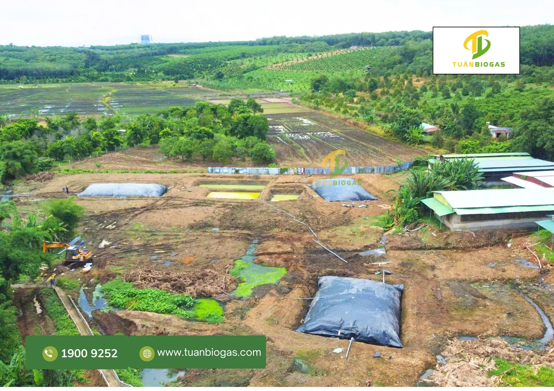 So sánh một túi biogas lớn và nhiều túi biogas nhỏ cho nhiều khu chuồng